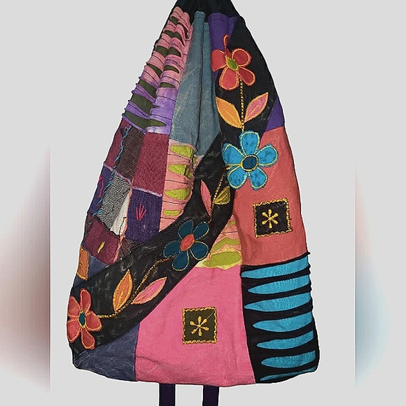 Floral BOHO Cloth Full Size Back Pack - Picture 1 of 4